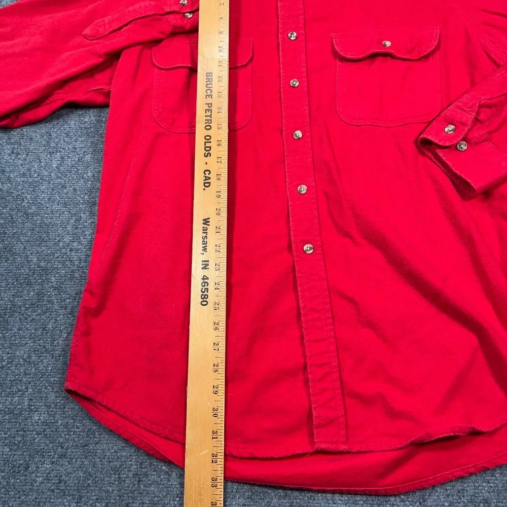 VTG Five Brother Chamois Heavy Flannel Button Down Shirt Mens XLT Workwear Red